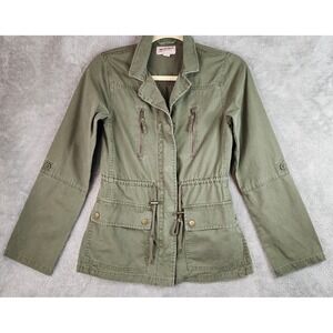 Arizona Jean Co. Jacket Womens Small Green Utility Military Drawstring Outdoor